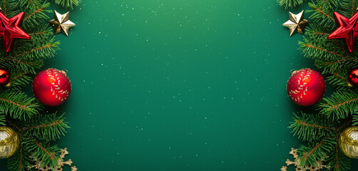 Merry Christmas and Happy Holidays greeting card, frame, banner. New Year. Noel. Golden and red...