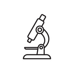 Microscope Silhouette — Black Minimal Vector of Scientific Microscope for Biology, Research, and Laboratory Design