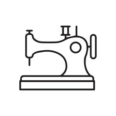 Stitching Machine Silhouette — Black Minimal Vector of Sewing Machine for Tailoring, Fashion, and Craft Design Concepts