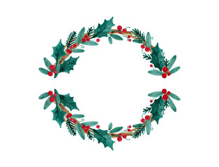 christmas wreath isolated on transparent background