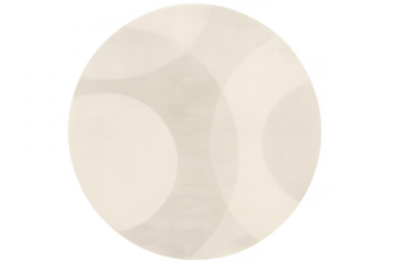 Abstract beige circle overlapping shapes with transparent background