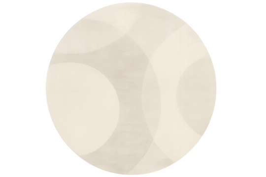 Abstract beige circle overlapping shapes with transparent background