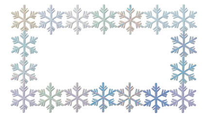 Snowflake frame border for winter holiday isolated on transparent background