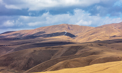 Naklejka premium Kazachstan landcsapes, mointain, trees, clubc, snow, pine, 