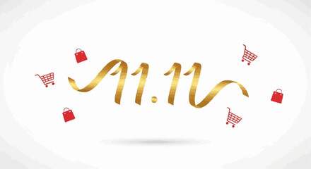 Singles’ Day Minimal Banner 11.11 vector advertisement
