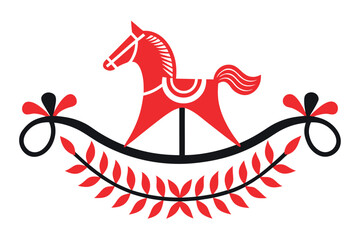 Vintage Toy Horse: A whimsical illustration of a classic toy rocking horse. Its vibrant colors and charming design evoke a sense of nostalgia, inviting us to remember carefree childhood days.