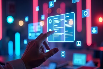 Neon Dreams: A Glimpse into the Future of Task Management through Holographic Kanban Boards and Digital Interactions