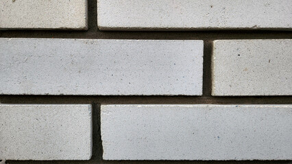 White brick wall close-up with horizontal pattern