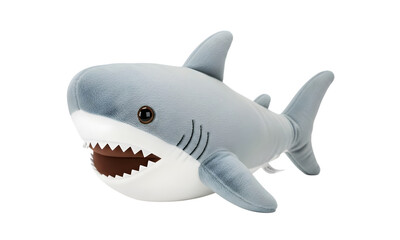Isolated Shark plushie ,  Stuffed toy popular shark 