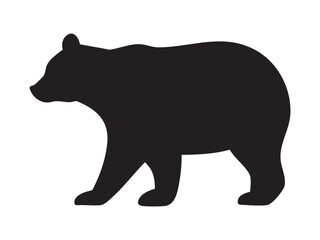American black Bear Silhouette . Minimal Wildlife Vector Design.