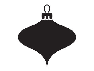Christmas Ornament Silhouette . Minimal Holiday Decoration Icon