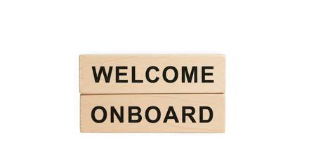 Welcome onboard wooden blocks sign