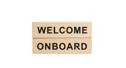 Welcome onboard wooden blocks sign