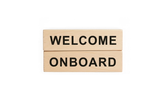 Welcome onboard wooden blocks sign