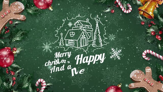 Festive Christmas and New Year Animated Greeting Card.