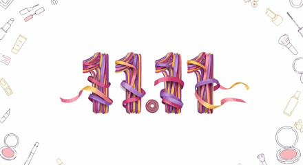 11.11 makeup vector banner