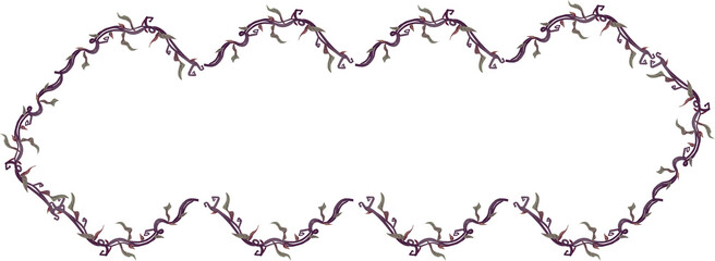 Fantasy Vine Border | Vertical Botanical Frame with Thorns and Leaves