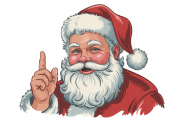 Santa portrait vintage illustration isolated on transparent background
