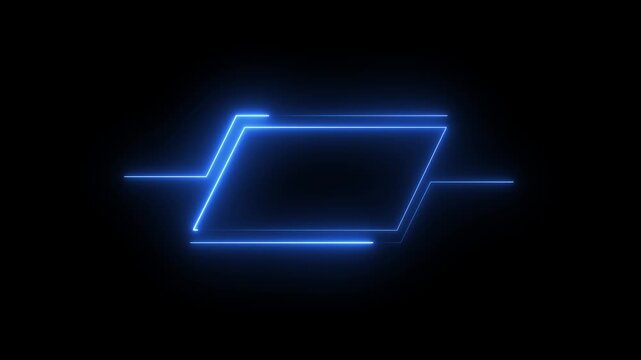 Glowing neon technological HUD template callout animation. Digital neon HUD futuristic background. Future technology interface data sci-fi display screen. 4k motion graphic animation video .