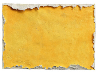 Aged yellow paper with burnt edges isolated on transparent background