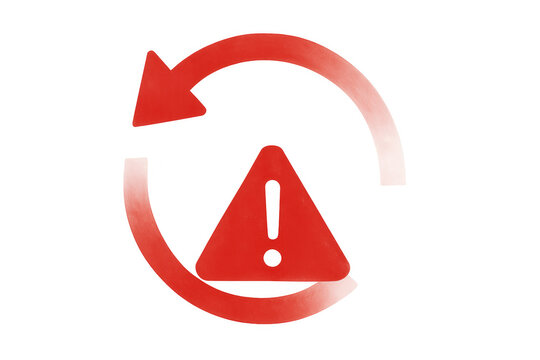 Repeating error icon showing a warning sign inside a circular refresh arrow, indicating a problem or system alert