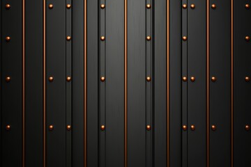 Black Metallic Wall with Vertical Panels and Copper Accents for Modern Architecture and Interior Design Applications