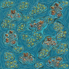 seamless pattern of bears floating in water