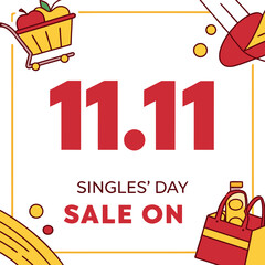 Single's Day vector banner