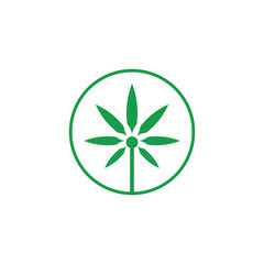 simple cannabis logo design vector with flat style