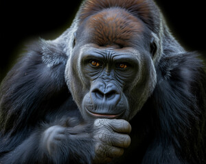 Close-up Portrait of a Gorilla primate animal
