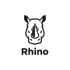 Rhino Head Logo: Strong Vector Icon for Durability, Security, and Protective Brands