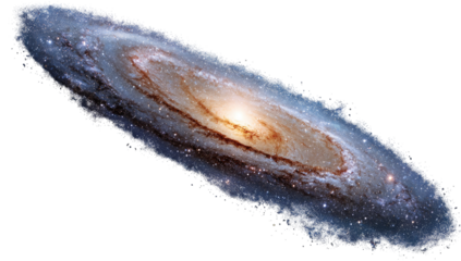 Spiral galaxy, vibrant hues, cosmic dust, celestial