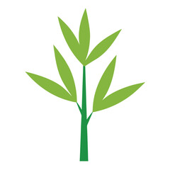 elegant bamboo leaves composition flat vector