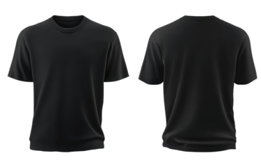 Blank dark gray t-shirt, front and back views