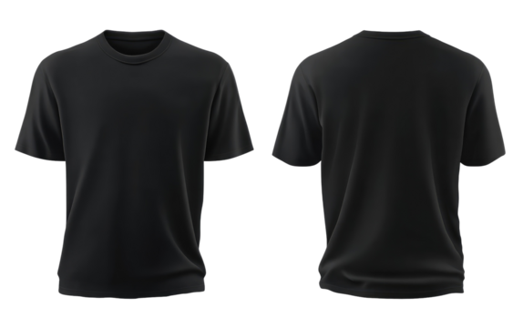 Blank dark gray t-shirt, front and back views