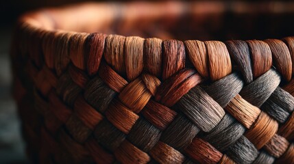 Handwoven basket texture. Sustainable home decor