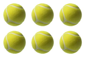 Vibrant tennis balls floating, perfect for sports, recreation, and athletic branding, ideal for design projects and commercial applications