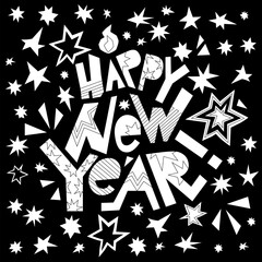 Happy New Year Lettering Clipart