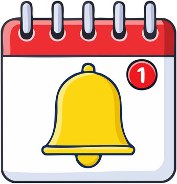 vector calendar icon,vekt&ouml;r takvim ve zil simgesiyle m&uuml;kemmel tasarım