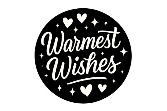 Warmest Wishes Design. Warmest Wishes. modern hand lettering, smooth curves, balanced composition, clear