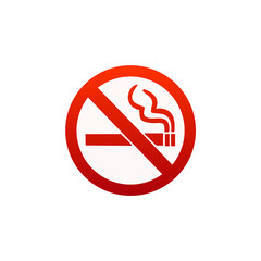 No Smoking Icon – Red Vector Symbol for Smoke-Free Zones, Health, and Safety