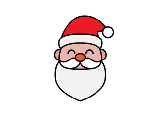 Cara de Papa Noél o Santa Claos en fondo blanco