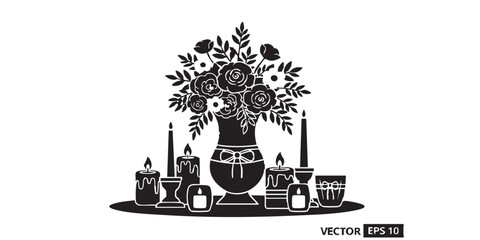 Wedding table centerpiece icon vector