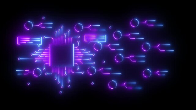 Abstract digital line data background connecting technology concept .Digital computer processors technology Circuit Network Technology Background. Glowing circuit lines futuristic tech animation.