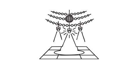 Wedding dance floor lighting icon vector