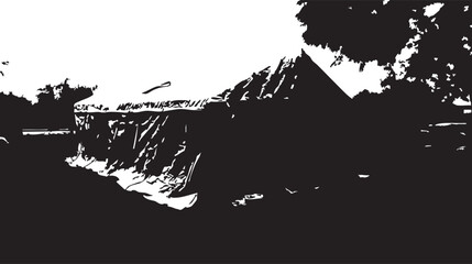 Large Tent Covered with Tarpaulin