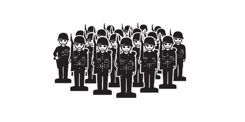 Toy soldiers in formation icon vector