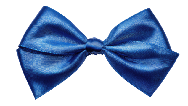 Deep blue satin bow tie