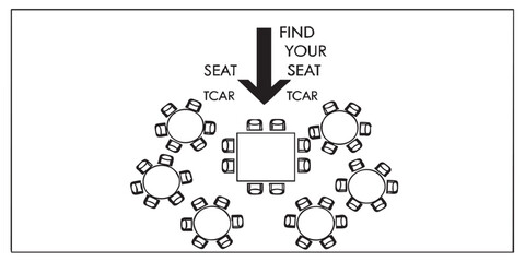 Wedding guest seating chart icon vector