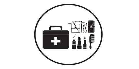 Wedding emergency kit icon vector